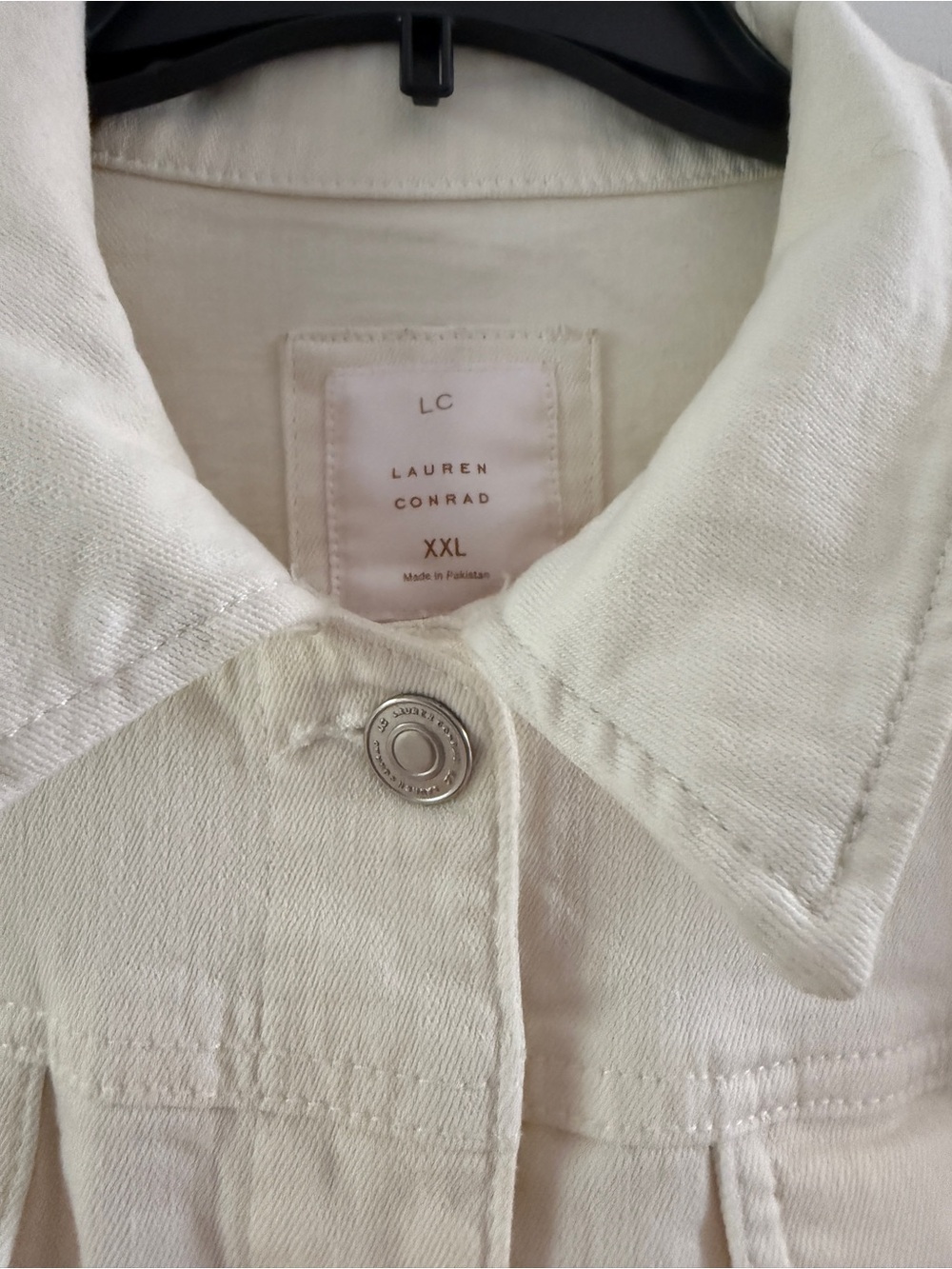 LC Lauren Conrad White Denim Jean Jacket